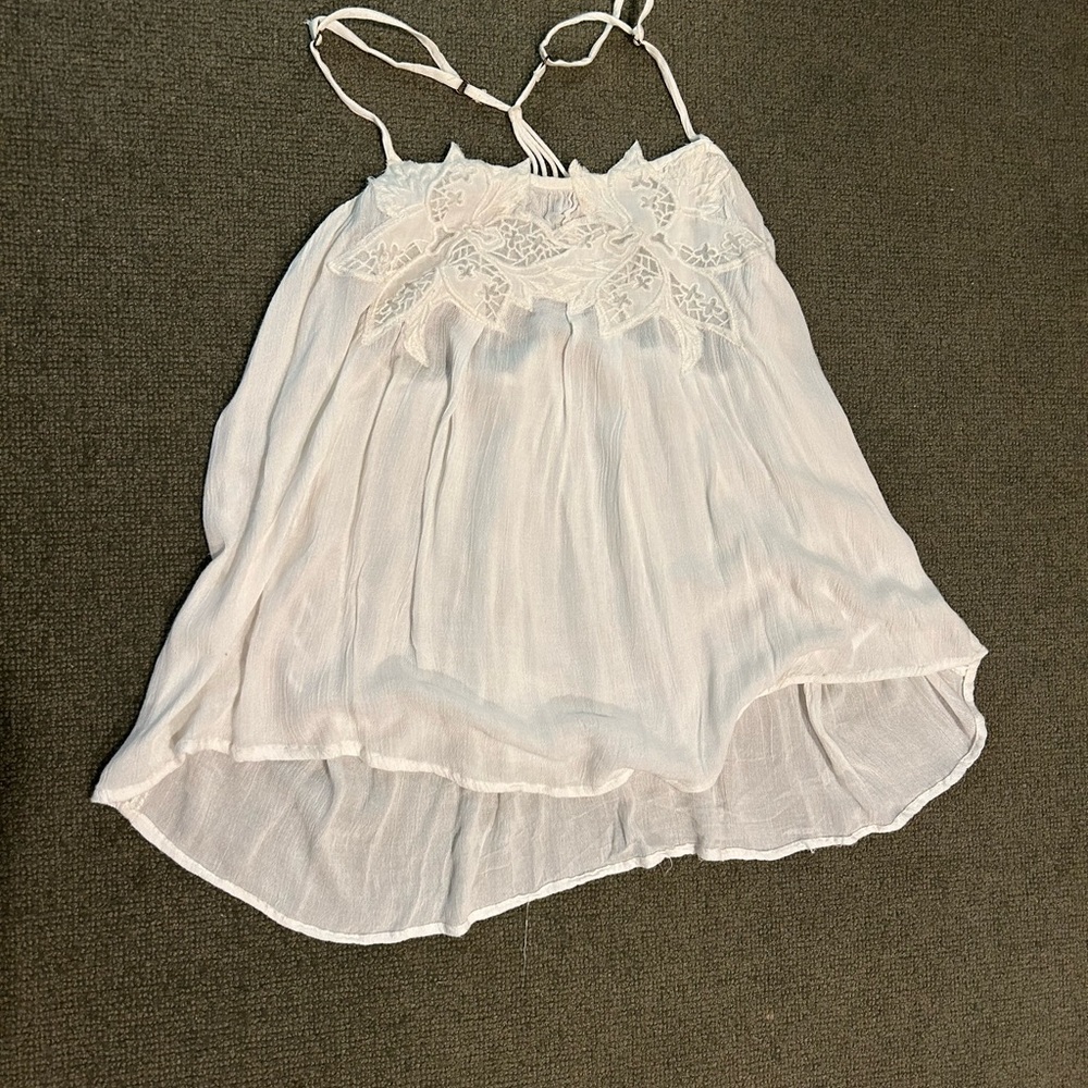 Roxy White Lace Sleeveless Blouse